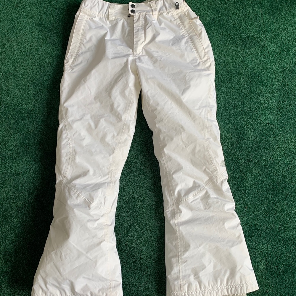 White ski pants